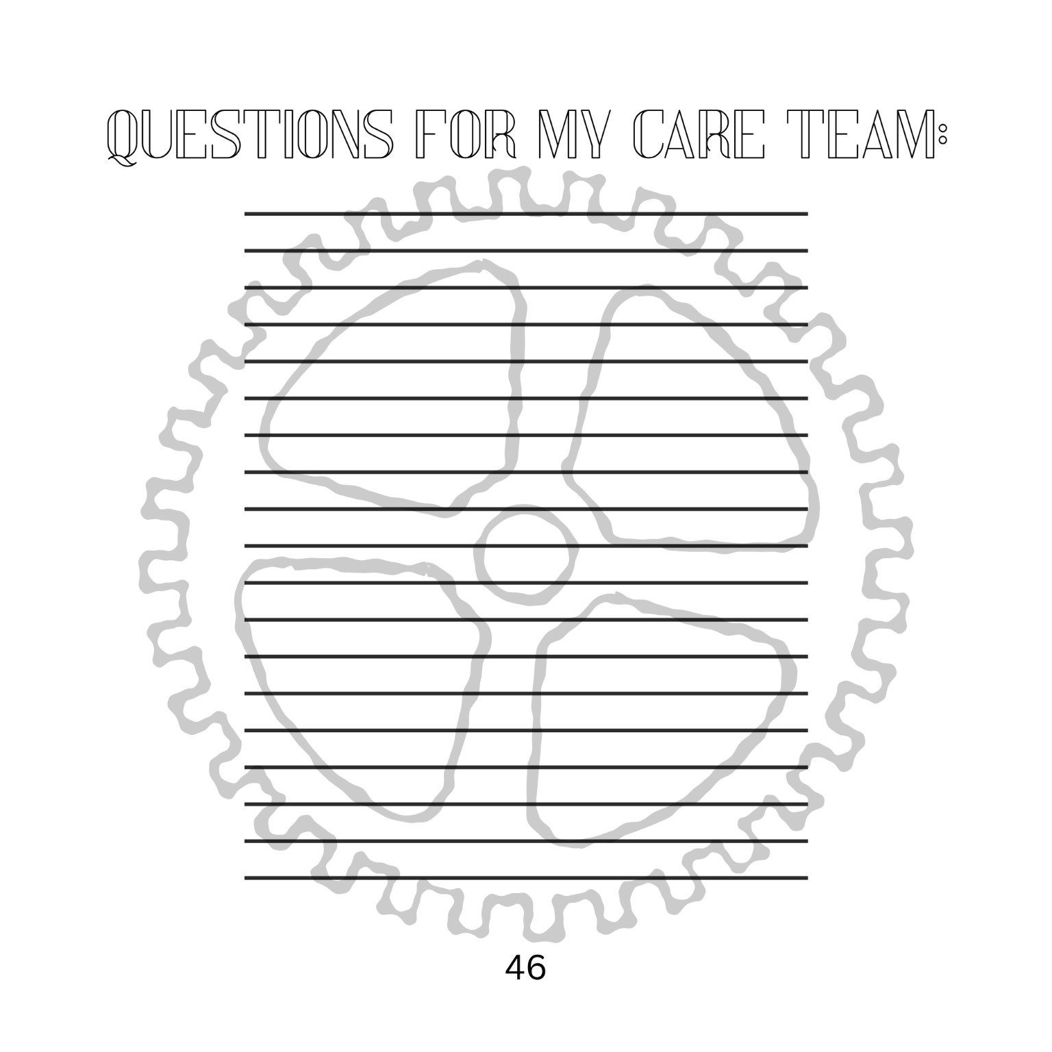 Questions for My Care Team page