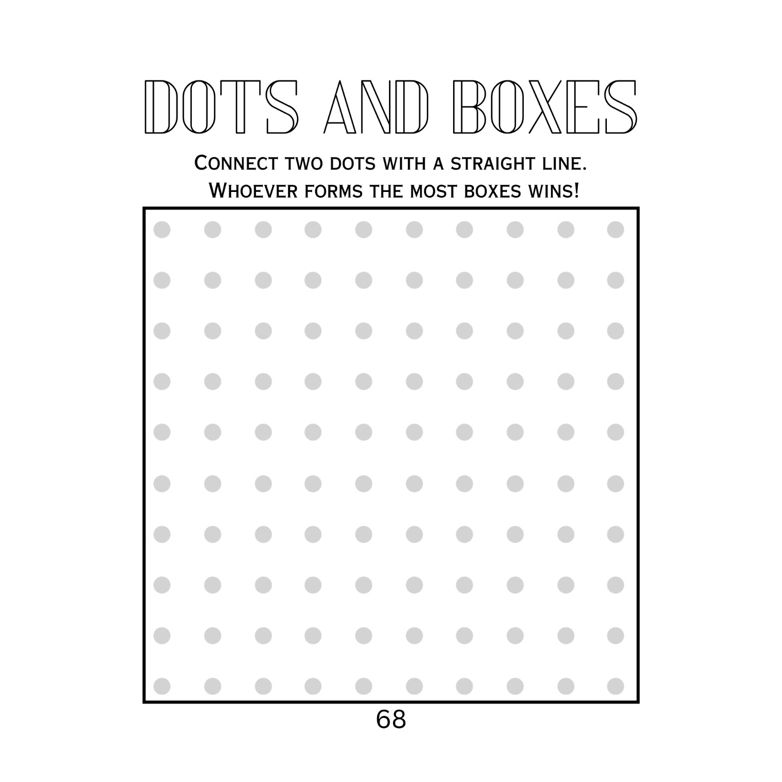 Dots and Boxes game page